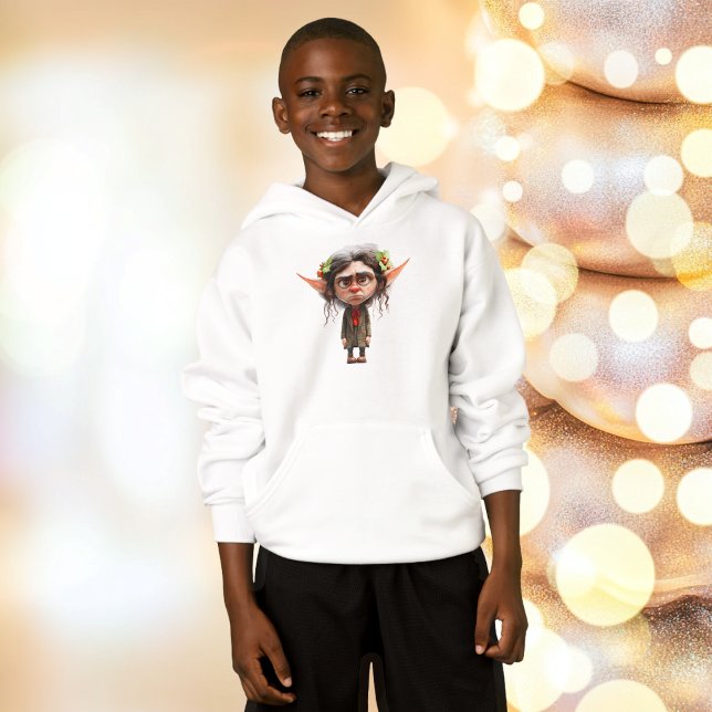 Cat Lady Christmas Elf Boy's Hoodie (Von Creator hochgeladen)
