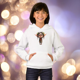 Cat Lady Christmas Elf Girl's Hoodie