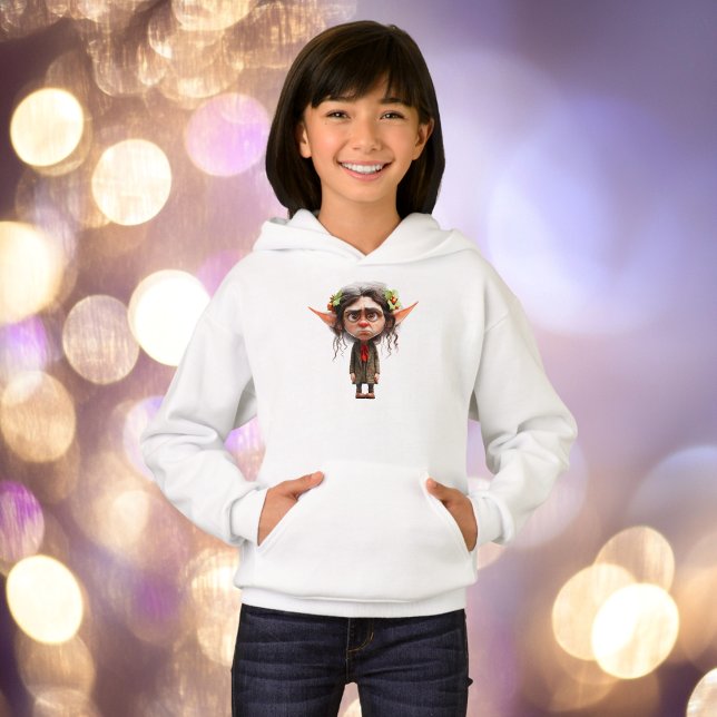 Cat Lady Christmas Elf Girl's Hoodie (Von Creator hochgeladen)
