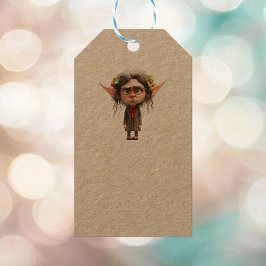 Cat Lady Christmas Elf Kraft Gift Tags Geschenkanhänger