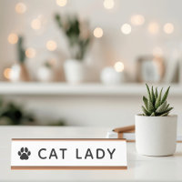 Cat Lady Desk Name Plakat
