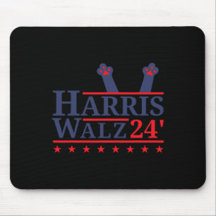 Cat Lady for Kamala Harris Tim Walz 2024 Election Mousepad