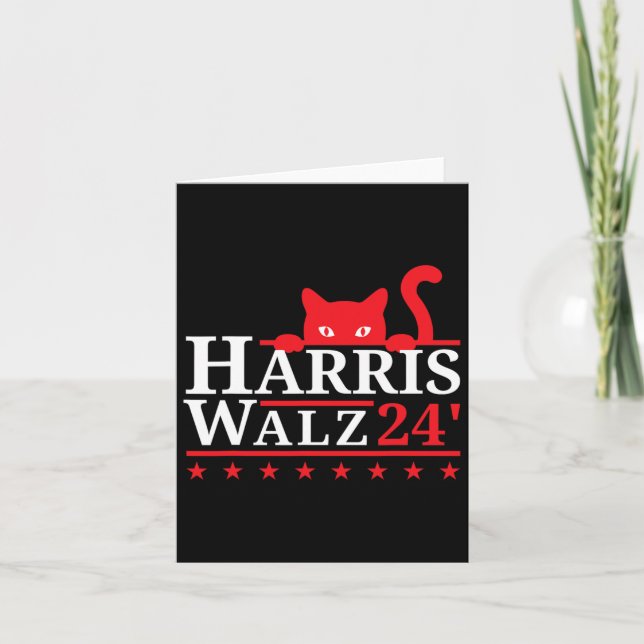Cat Lady for Kamala Harris Tim Walz Vp 2024 Karte (Vorderseite)