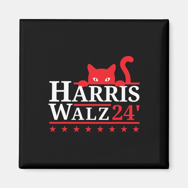 Cat Lady for Kamala Harris Tim Walz Vp 2024 Magnet (Vorne)