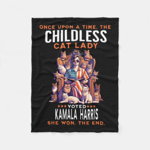 Cat Lady Funny Kamala Harris 2024 Cat Owner Fleecedecke