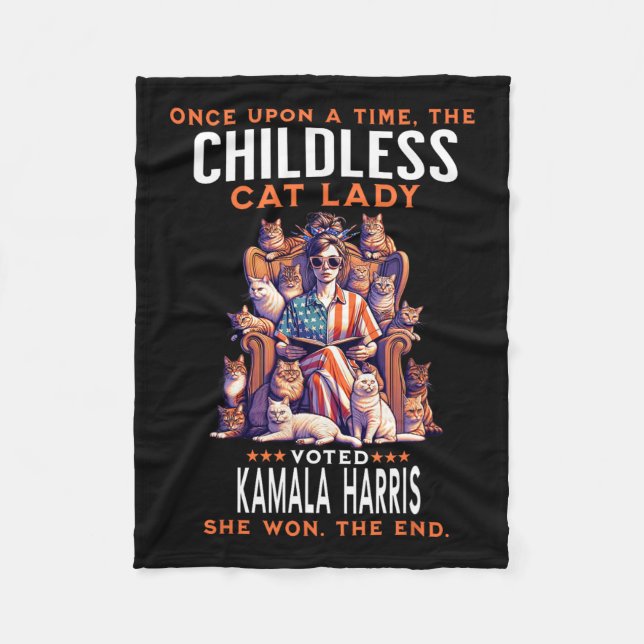 Cat Lady Funny Kamala Harris 2024 Cat Owner Fleecedecke (Vorderseite)