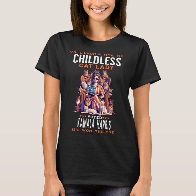 Cat Lady Funny Kamala Harris 2024 Cat Owner T-Shirt (Vorderseite)