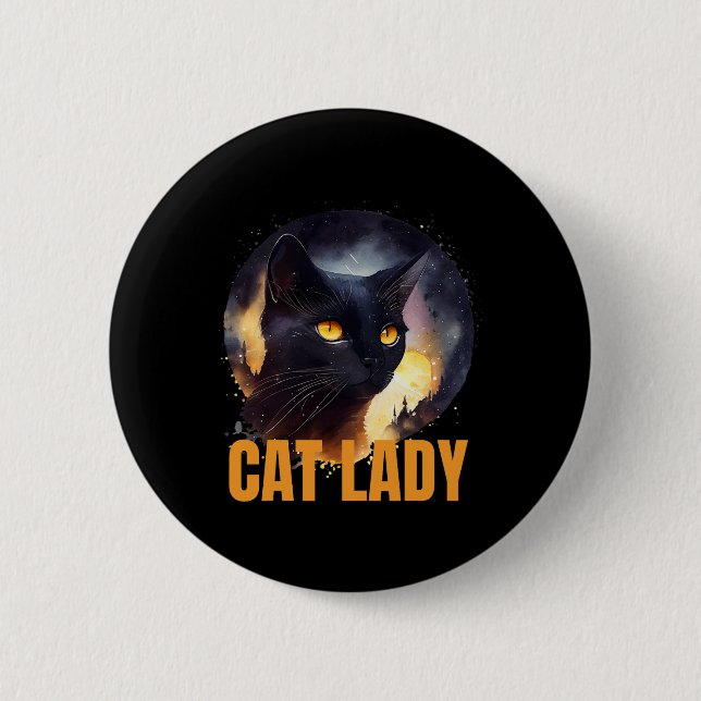 Cat Lady für Kamala Harris einzigartiges Design Button (Vorderseite)