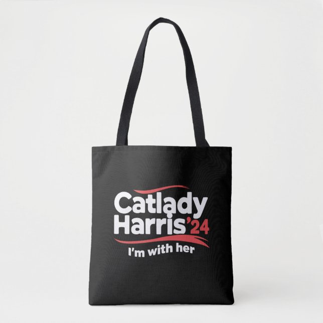 Cat Lady Kamala Harris 2024 Ich bin mit ihr Tasche (Vorderseite)