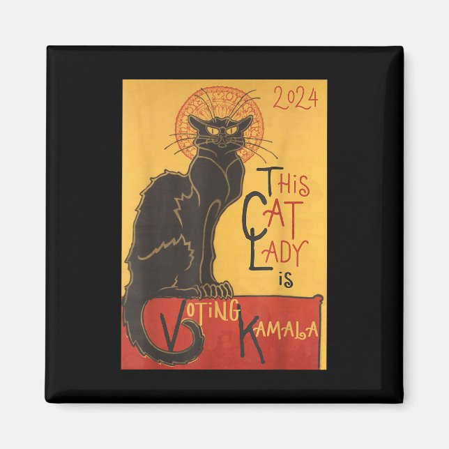 Cat Lady Kamala Le Chat Noir Funny Ballot Magnet (Vorne)