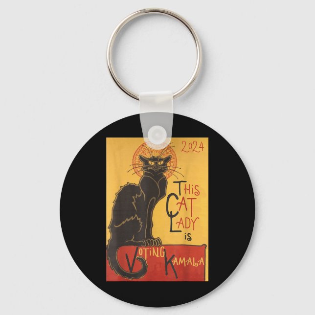 Cat Lady Kamala Le Chat Noir Funny Ballot Schlüsselanhänger (Vorderseite)