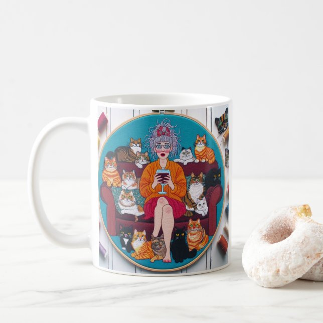 Cat Lady Mug (Avec donut)
