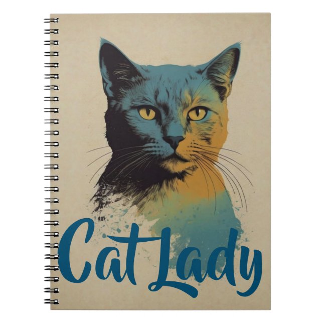 Cat Lady Notebook Notizblock (Vorderseite)