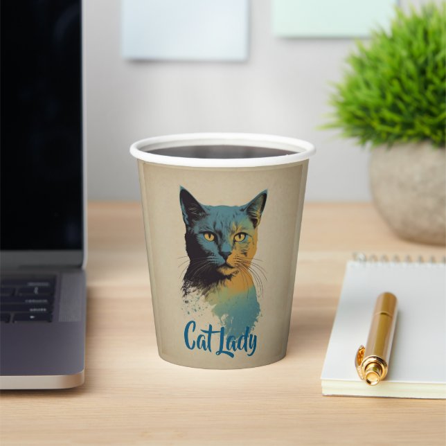 Cat Lady Paper Cup Pappbecher (InSitu)