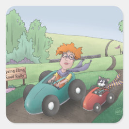 Cat Lady Road Kundgebung Square Aufkleber