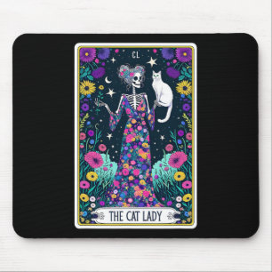 Cat Lady Tarot Card Skeleton Mütter Day Cat L Mousepad