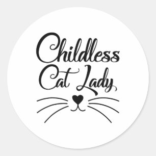 Cat Lady wählt Kamala Harris Usa 2024 Runder Aufkleber