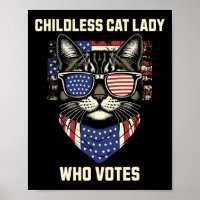 Cat Lady Who Votes for Kamala Harris 2024 Election