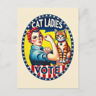 Cat Ladys Abstimmung Postkarte