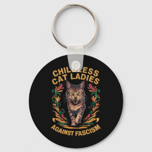 Cat Ladys Against Faschism Funny Cat Feminist ein Schlüsselanhänger