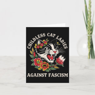Cat Ladys Against Faschism Funny Cat Feminist Femi Karte