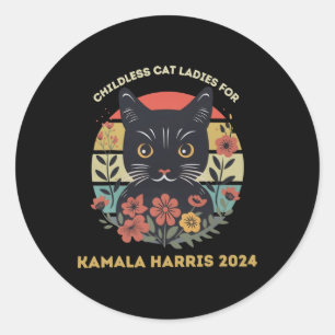 Cat Ladys Against Faschism Runder Aufkleber