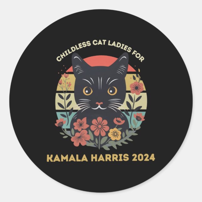 Cat Ladys Against Faschism Runder Aufkleber (Vorderseite)