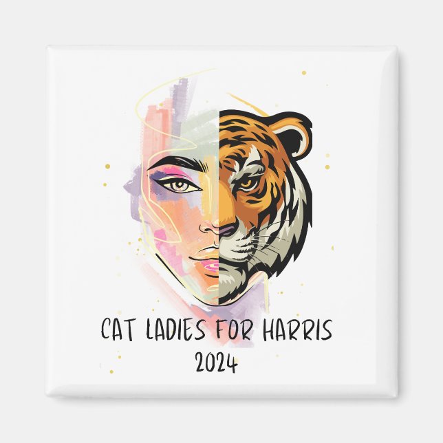 Cat Ladys for Harris 2024 Magnet (Vorne)