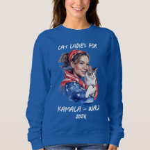 Cat Ladys for Harris and Walz Political Humor
