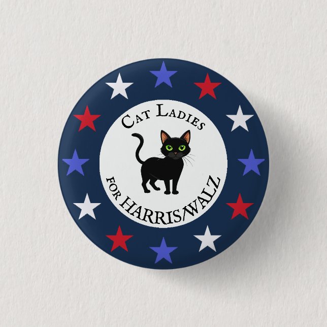 Cat Ladys for Harris/Walz Design Button (Vorderseite)