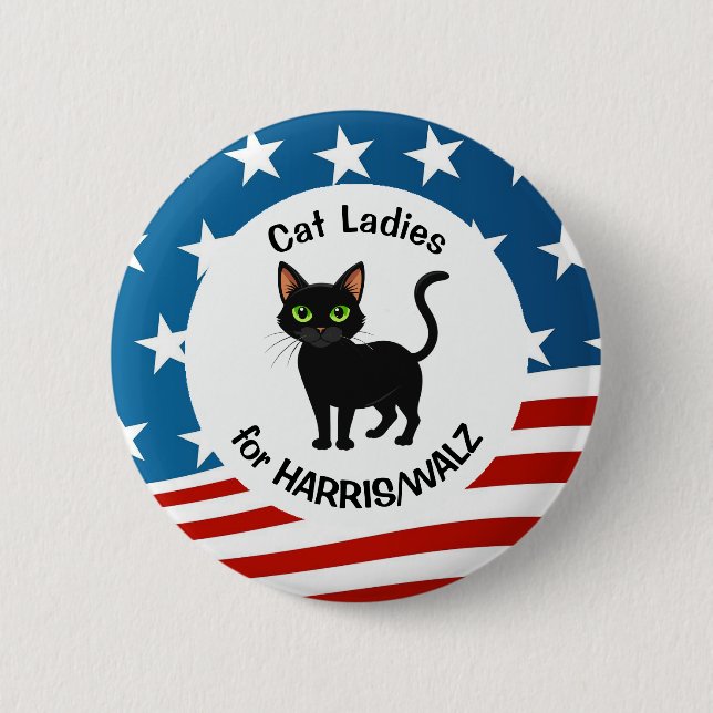 Cat Ladys for Harris/Walz Design Button (Vorderseite)