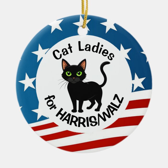 Cat Ladys for Harris/Walz Design Keramik Ornament (Vorne)