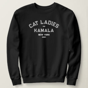 Cat Ladys for Kamala 2024 Custom Staat Black Sweatshirt