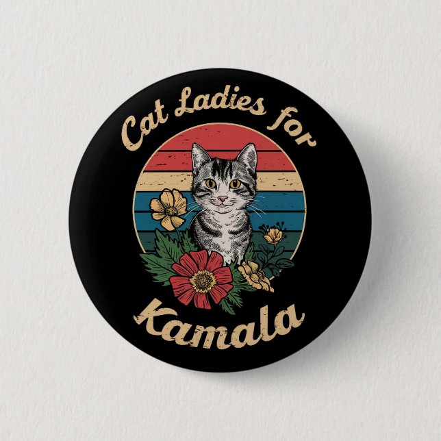 Cat Ladys for Kamala (4) Button (Vorderseite)