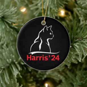 Cat Ladys for Kamala Cat 2024 Präsident Kamala Keramik Ornament