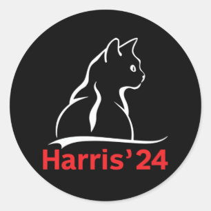 Cat Ladys for Kamala Cat 2024 Präsident Kamala Runder Aufkleber
