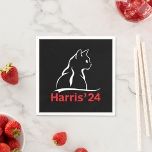 Cat Ladys for Kamala Cat 2024 Präsident Kamala Serviette