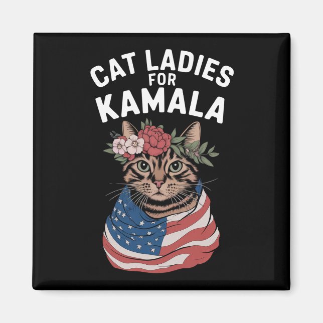 Cat Ladys for Kamala Cat Lady Harris Election Magnet (Vorne)