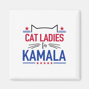 Cat Ladys For Kamala Funny Cat 2024 Präsident Kam Magnet