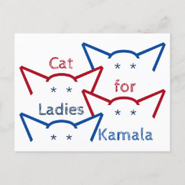 Cat Ladys for Kamala Harris Ears ASCII Art Postkarte