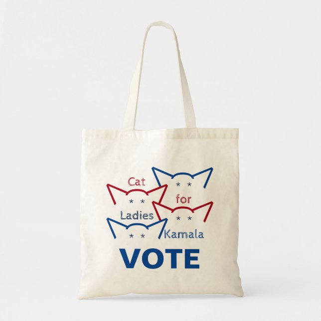Cat Ladys for Kamala Harris Vote Ears ASCII Tragetasche (Vorne)