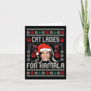 Cat Ladys For Kamala Santa Christmas Frau Präsiden Karte