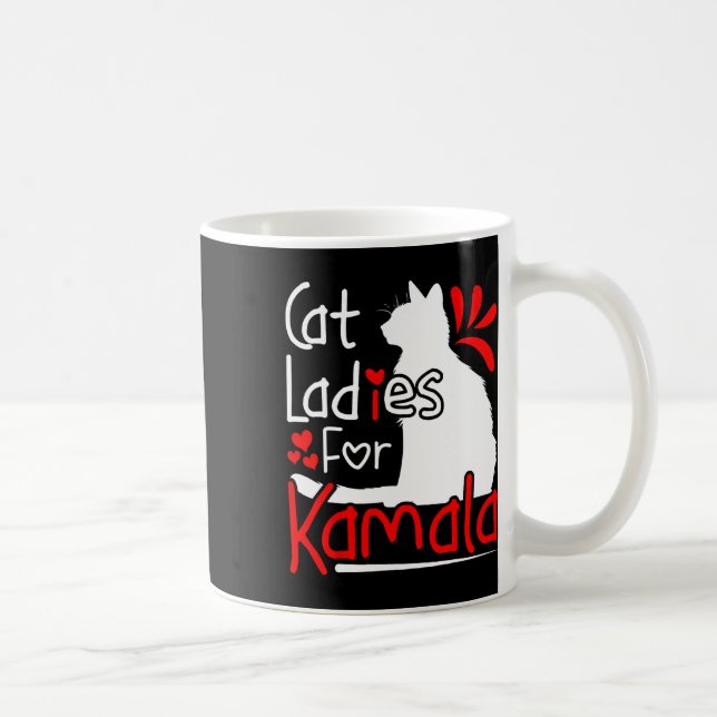 Cat Ladys for Kamala Silhouette Graphic Kaffeetasse (Rechts)