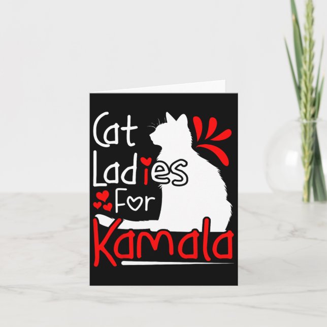 Cat Ladys for Kamala Silhouette Graphic Karte (Vorderseite)