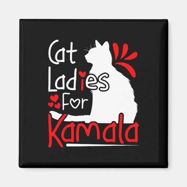 Cat Ladys for Kamala Silhouette Graphic Magnet (Vorne)