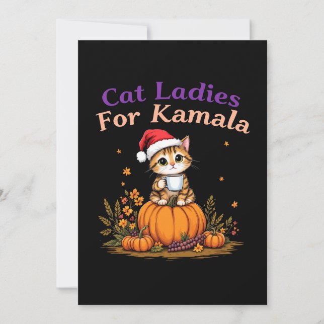 Cat Ladys for Kamala: Unterstützung für Kamala zei Einladung (Vorderseite)
