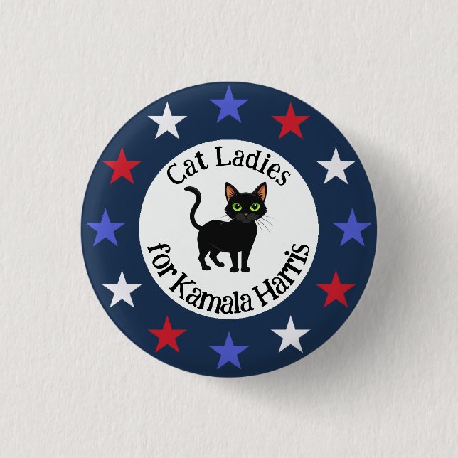 Cat Ladys für Kamala Design Button (Vorderseite)
