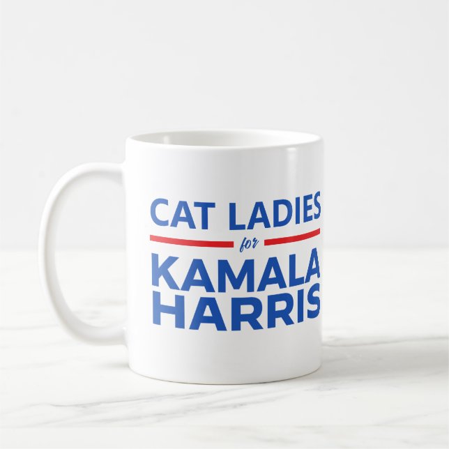 Cat Ladys für Kamala Harris Kaffeetasse (Links)