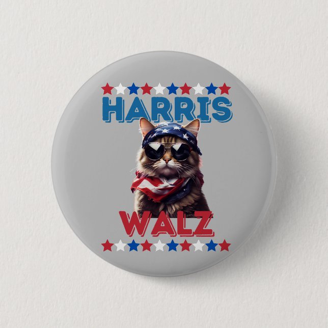 Cat Ladys Harris Walz Button (Vorderseite)