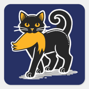 Cat Ladys Kamala Harris Walz 2024 Blue Quadratischer Aufkleber